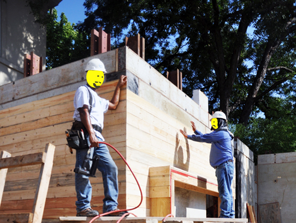 lining the formwork