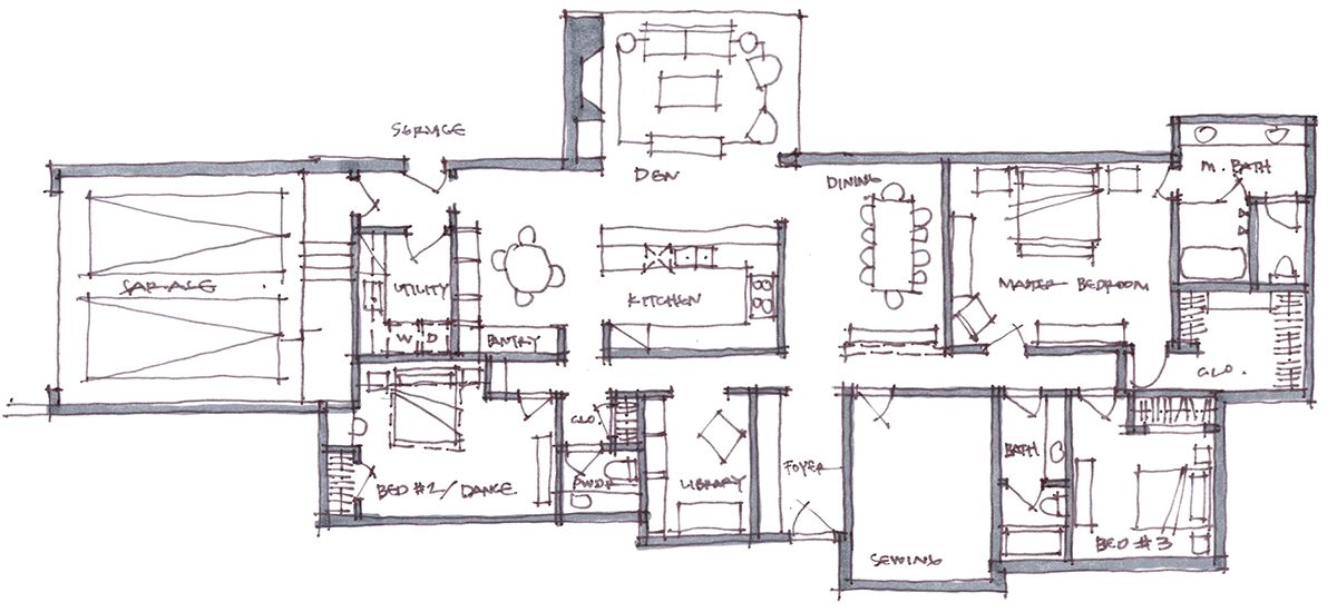 Architectural Sketch Series Schematic Design 11 by Bob Borson