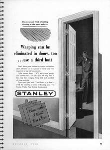 Stanley Hardware Ad Architectural Forum Magazine