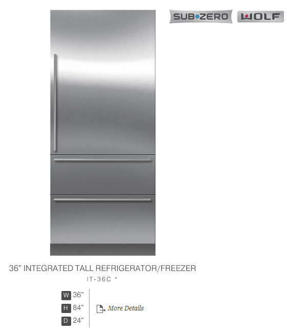 SubZero Wolf appliances 36" Integrated Tall Refrigerator Freezer Life