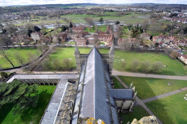 Salisbury Cathedral view from bell tower 02
