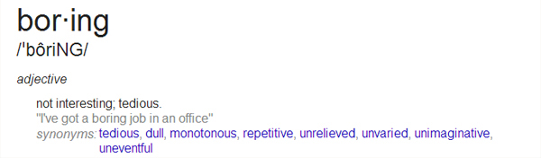 Definition Of The Word Boring Life Of An Architect