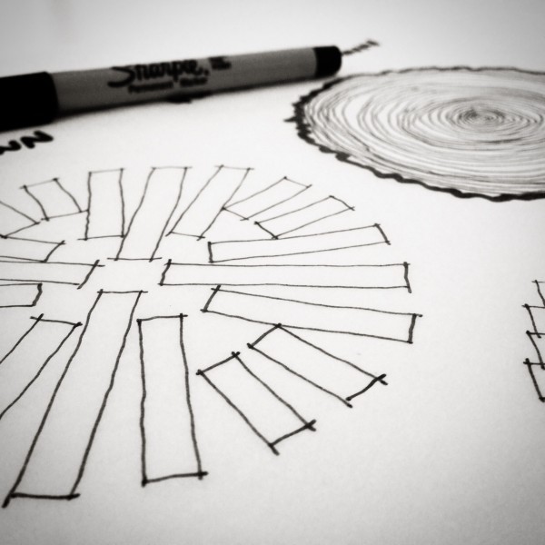 wood sketch - rift sawn wood