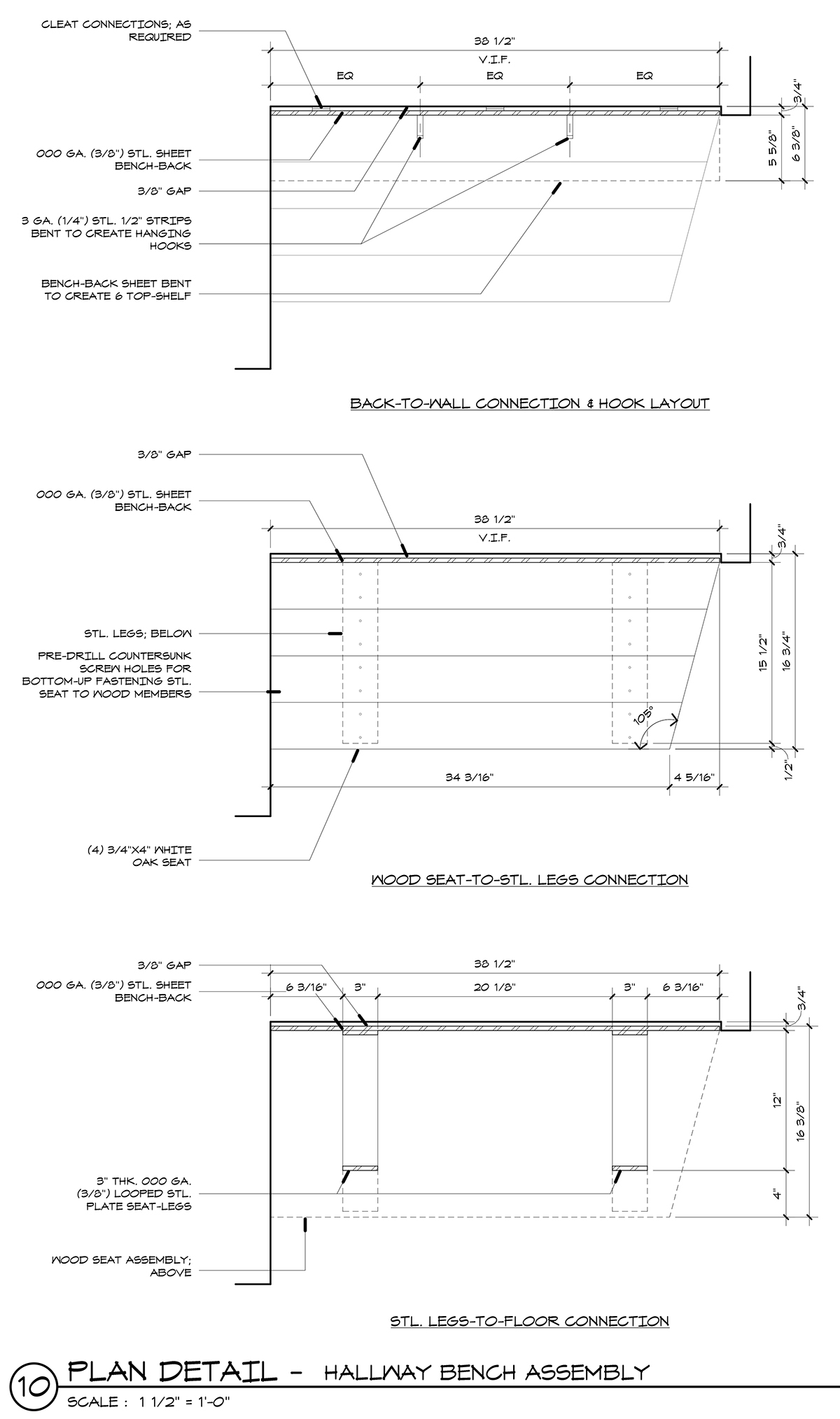 CAD Plan Details of Benches in Hallway 01 Life of an Architect