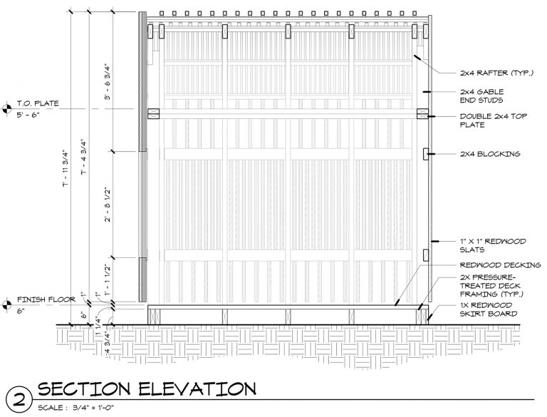 The Grasshopper House - 2 Section Elevation
