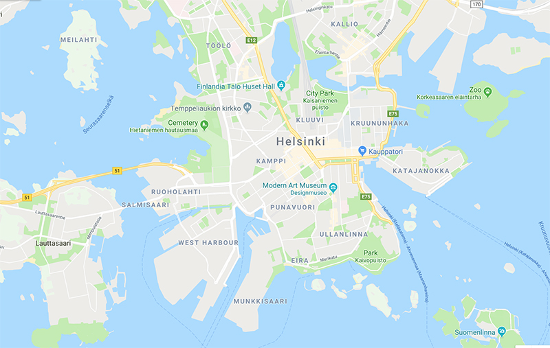 Helsinki Map Europe 