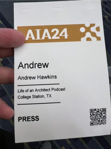 Andrew Hawkins Press Pass AIA 2024 DC